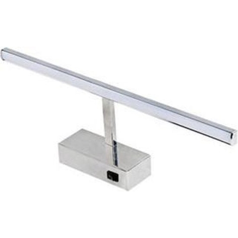 LED Spiegelverlichting - Schilderijverlichting - Rechthoek 8W - Glans Chroom Aluminium