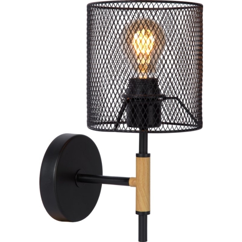 Lucide BASKETT Wandlamp - 1xE27 - Zwart
