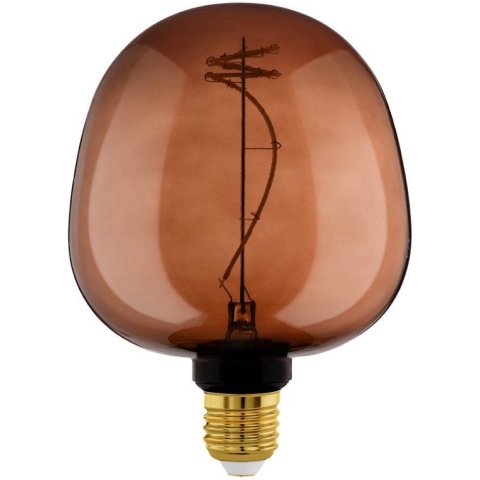 EGLO LED Lamp - E27 - Ø 12,5 cm - G125 - Cognac - 2000K - Dimbaar