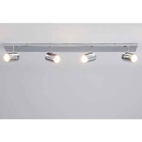 Lindby - Plafondlamp badkamer - 4 lichts - metaal - H: 11 cm - GU10 - chroom