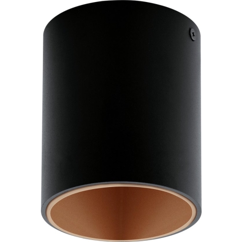 EGLO Polasso Plafondlamp - LED - Ø 10 cm - Zwart/Koper