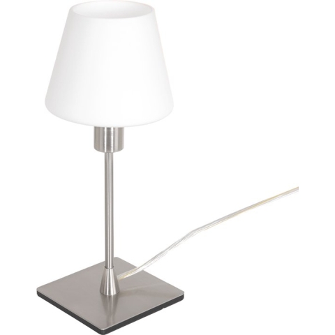 Steinhauer Ancilla tafellamp – E14 (kleine fitting) – opaal en staal
