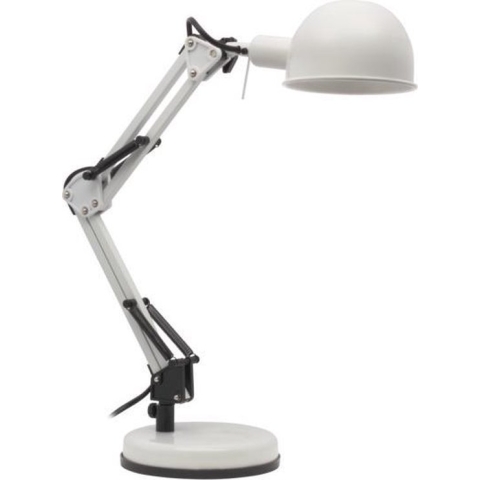 Kanlux PIXA Bureaulamp 1x40W Wit + Wipschakelaar 19300