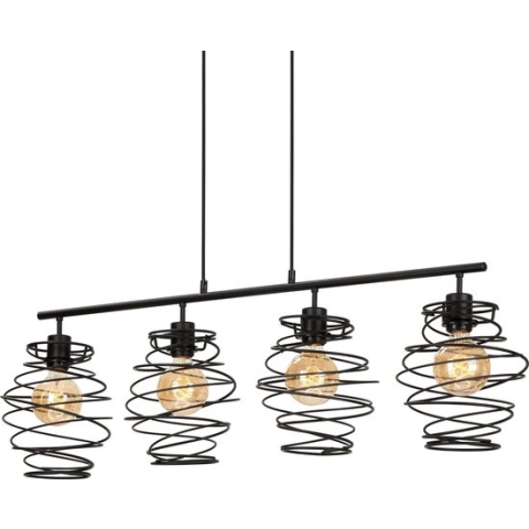 Briloner Leuchten SWIRL Hanglamp -  4-lichts - E27 - Staal - Zwart