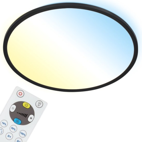 LED Paneel dimbaar Backlighteffect 22W Wit-Zwart Ø42cm Briloner Leuchten