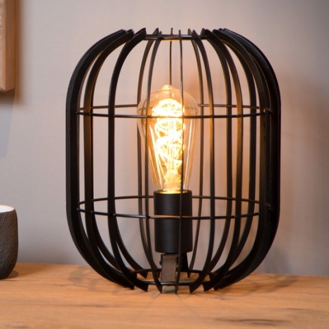 Lucide REDA Tafellamp - Ø 22 cm - 1xE27 - Zwart