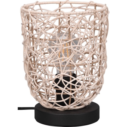 LED Tafellamp - Tafelverlichting - Torna Lopar - E27 Fitting - Rond - Bruin - Hout