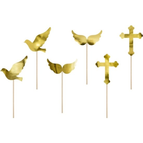 PartyDeco Cupcake Toppers Eerste Communie Set/6