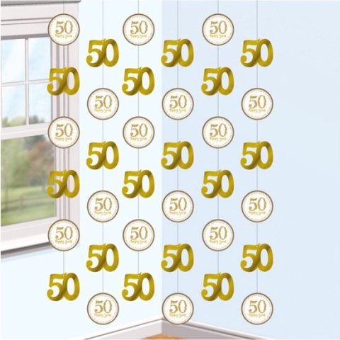 Amscan Slingers 50 Jaar Goud 210 Cm 6 Stuks