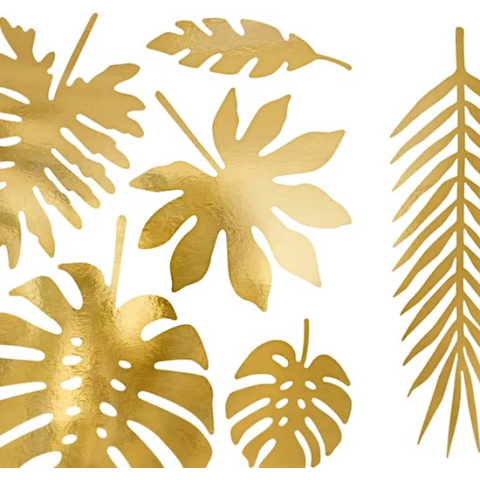 Partydeco - Aloha bladeren goud set 21 stuks
