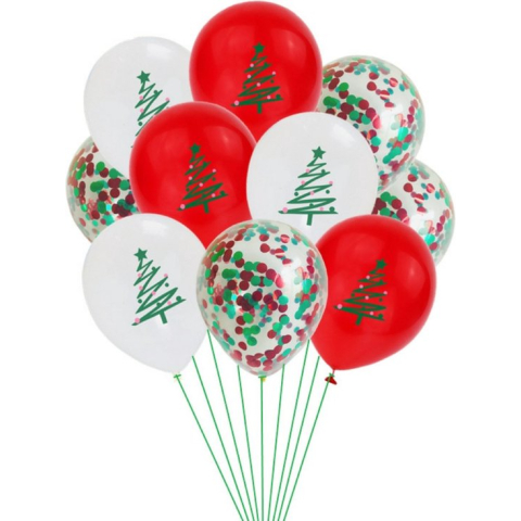 Kerst ballonnen - Set van 6 [Kerstboom] - versiering - feestdagen