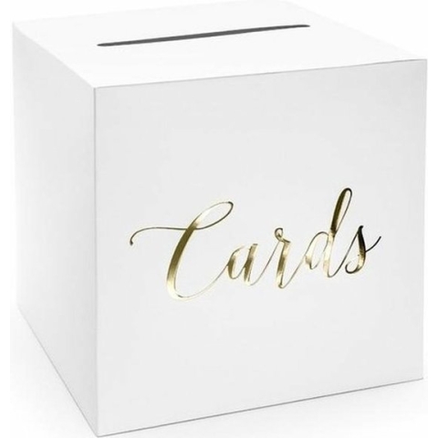 Enveloppendoos - voor Bruiloft/huwelijk - wit/goud - 24 cm