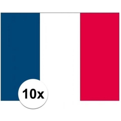 10x stuks Vlag Frankrijk stickers