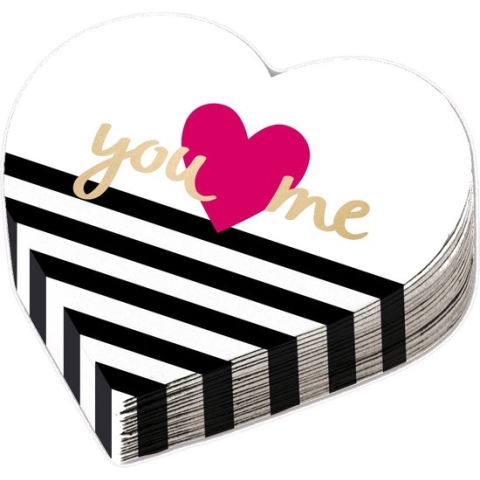 Amscan Servetten You En Me 32 Cm Papier Zwart/wit 12 Stuks
