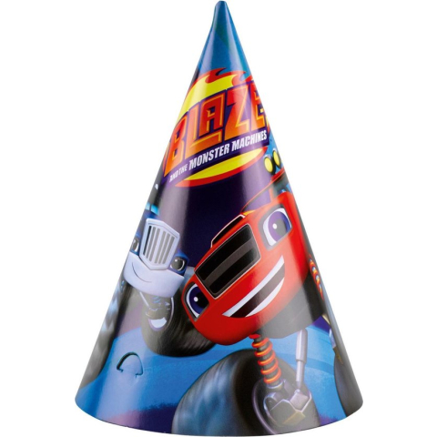 Blaze en de Monsterwielen Feesthoedjes 8 stuks
