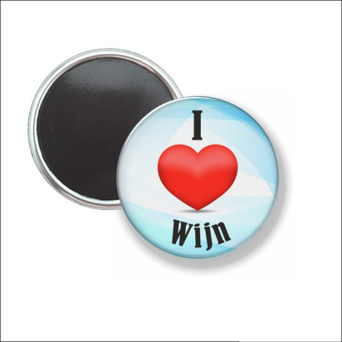 Button Met Magneet 58 MM - I Love Wijn - NIET VOOR KLEDING