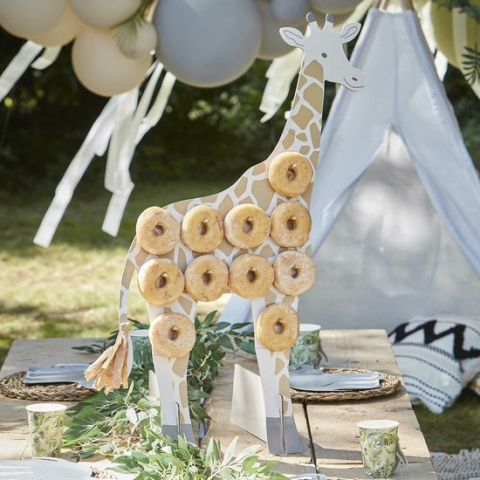 Ginger ray - Donutwall Giraffe - Feestdecoratie - Bruin - Display karton -