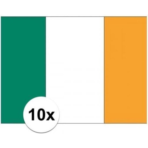 10x stuks Vlag Ierland stickers