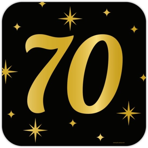 Huldeschild decoratie Classy 70 jaar zwart-goud