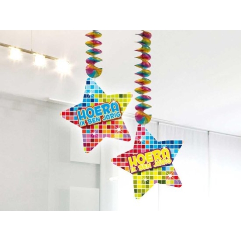 Spiraalversiering Birthday Blocks Hoera Ik ben Jarig - 2 stuks