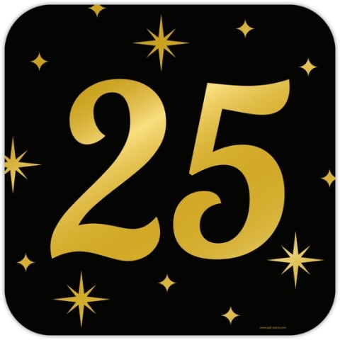 Huldeschild decoratie Classy 25 jaar zwart-goud