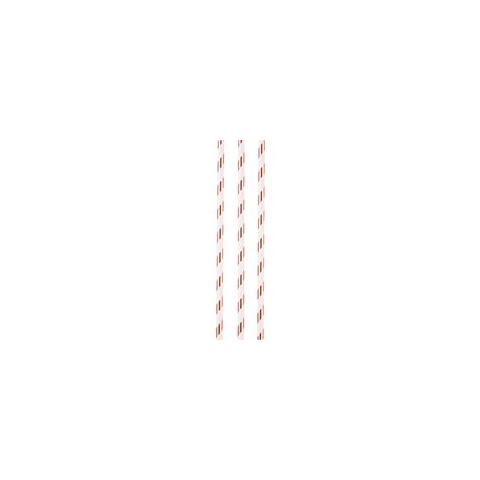 AMSCAN - 12 witte en koperkleurige kartonnen rietjes - Decoratie > Rietjes