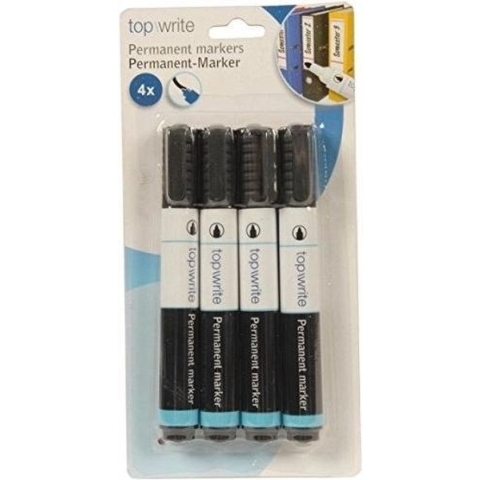 8x stuks watervaste permanent markers/stiften in de kleur zwart - Voor papier/karton