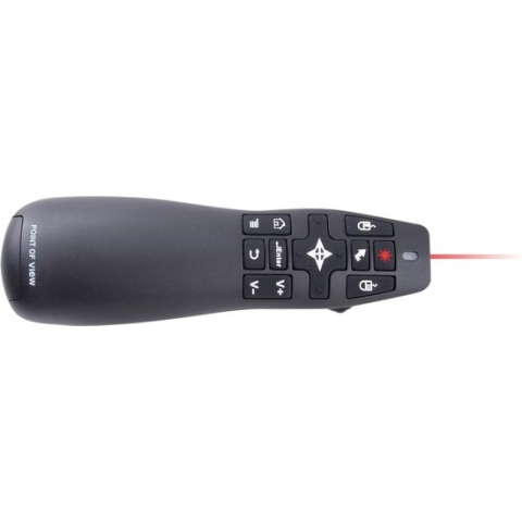 Point of View Draadloze USB Presenter - Wireless Presentatie Klikker met Laser Pointer - Presentatie Afstandsbediening  - 10 Meter Bereik - Windows/Apple/Mac/Powerpoint/Prezi/Keynote - Zwart