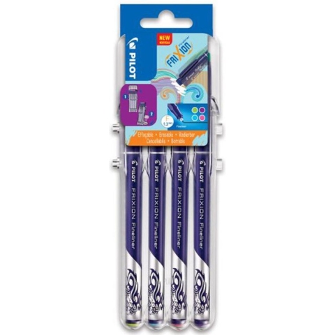 Pilot Frixion uitwisbare fineliner set - 4 stuks in diverse kleuren