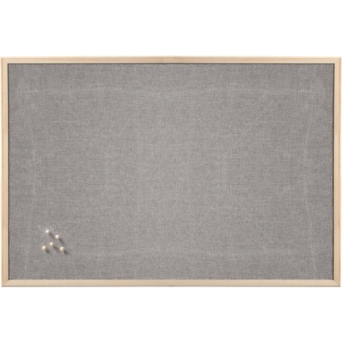 Zeller prikbord - textiel - lichtgrijs - 60 x 80 cm - incl. punaises