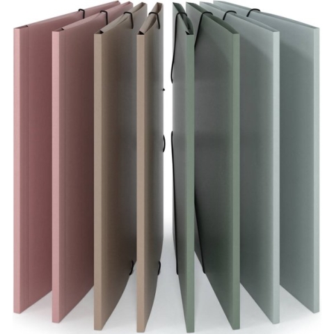 8 x Elastomap A4 - Pastel, Voor jongens, meisjes en kinderen, Nordic colors - Elastobox A4, Mappen met elastiek, Documentenmap A4 - ACROPAQ