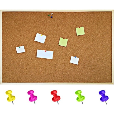 Creative Deco | Prikbord Kurk | 90 x 60 cm | Kantoor, School, Werkkamer
