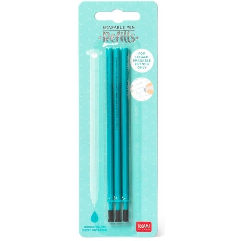 Legami Erasable Pen Refills - 3 stuks Turqoise - Navulling