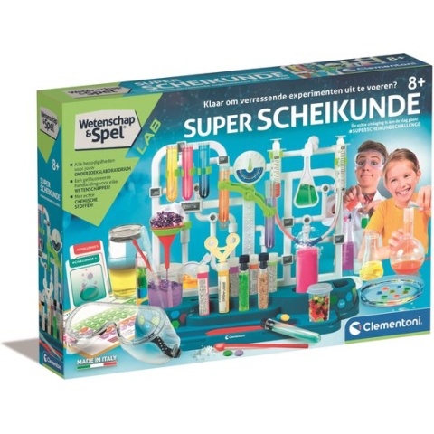 Clementoni Wetenschap & Spel – Super Scheikunde - Experimenteerdoos met vele Experimenten - Laboratorium Speelgoed - 8+ Jaar