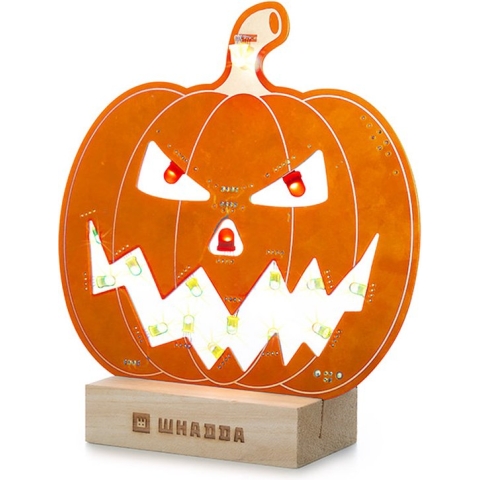 Whadda Soldeerkit, XL-printplaat, Halloweenpompoen, met houder