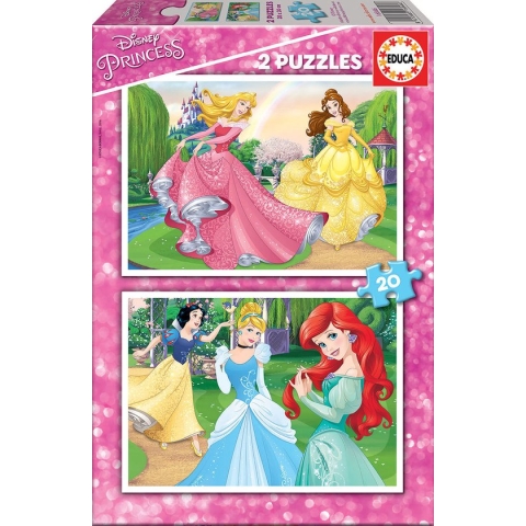 Educa 16846 Puzzle Kids 2x20pcs Disney Princess