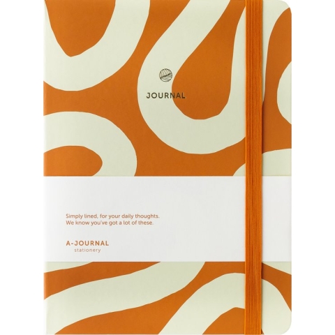 A-Journal Notitieboek A5 - Hardcover - Flow Oranje - Gelinieerd