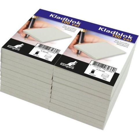 Kangaro kladblok - 6,75 x 11 cm - grijs - 20 stuks - K-55100-20