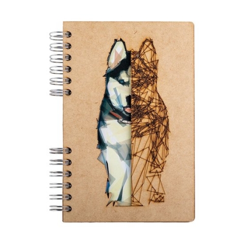 Houten notitieboek - Bullet journal - Dagboek - A5 - Blanco - Husky