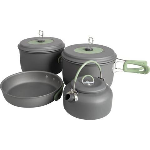 Bo-Camp Pannenset - Explorer - 4-Delig - Met theeketel - Hard anodized