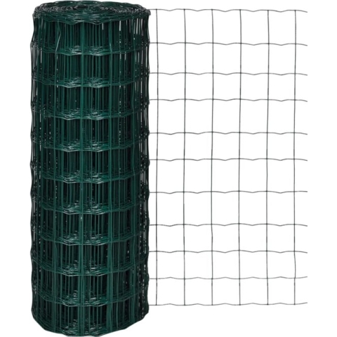 vidaXL-Euro-hek-10x1,0-m-staal-groen
