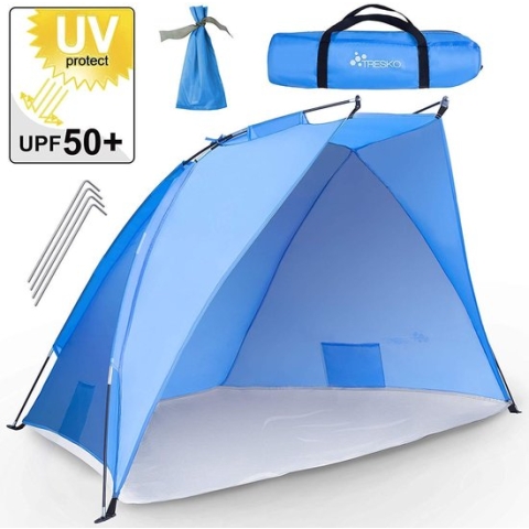 Strandtent Blauw incl. draagtas