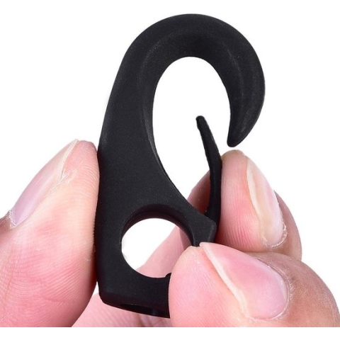 2x Kayak haak voor 6mm elastiek - zwart