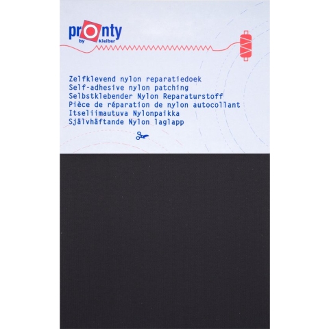 Reparatiedoek Zelfklevend Nylon Pronty 10x20cm - zwart