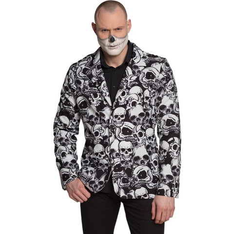 Boland - Jasje Skulls (M/L) - Multi - M/L - Volwassenen - Skelet - Halloween verkleedkleding - Horror - Day of the dead