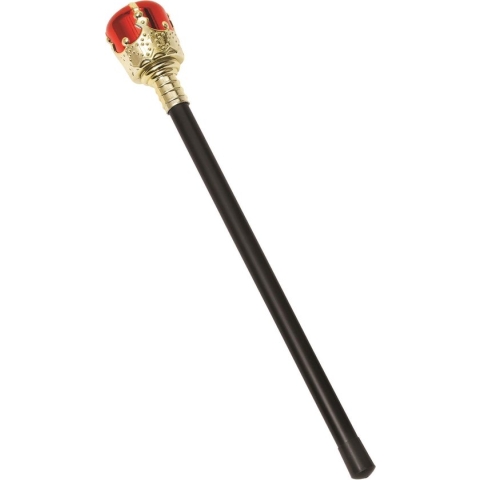 Koninklijke scepter staf met rode steen 45 cm - Carnaval verkleed accessoires