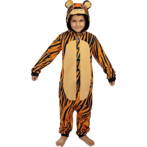 FUNIDELIA Onesie tijger kostuum - 7-9 jaar (134-146 cm)