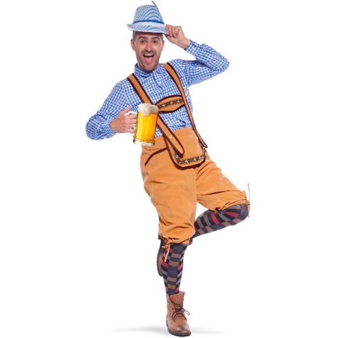 Folat - Lederhose Oktoberfest Bruin MaatXL/XXL