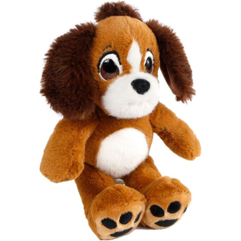 Take Me Home Knuffelhond Junior 23 X 31 Cm Pluche Bruin/wit