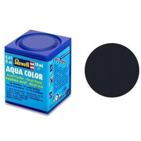 Revell Aqua #8 Black - Matt - RAL9011 - Acryl - 18ml Verf potje
